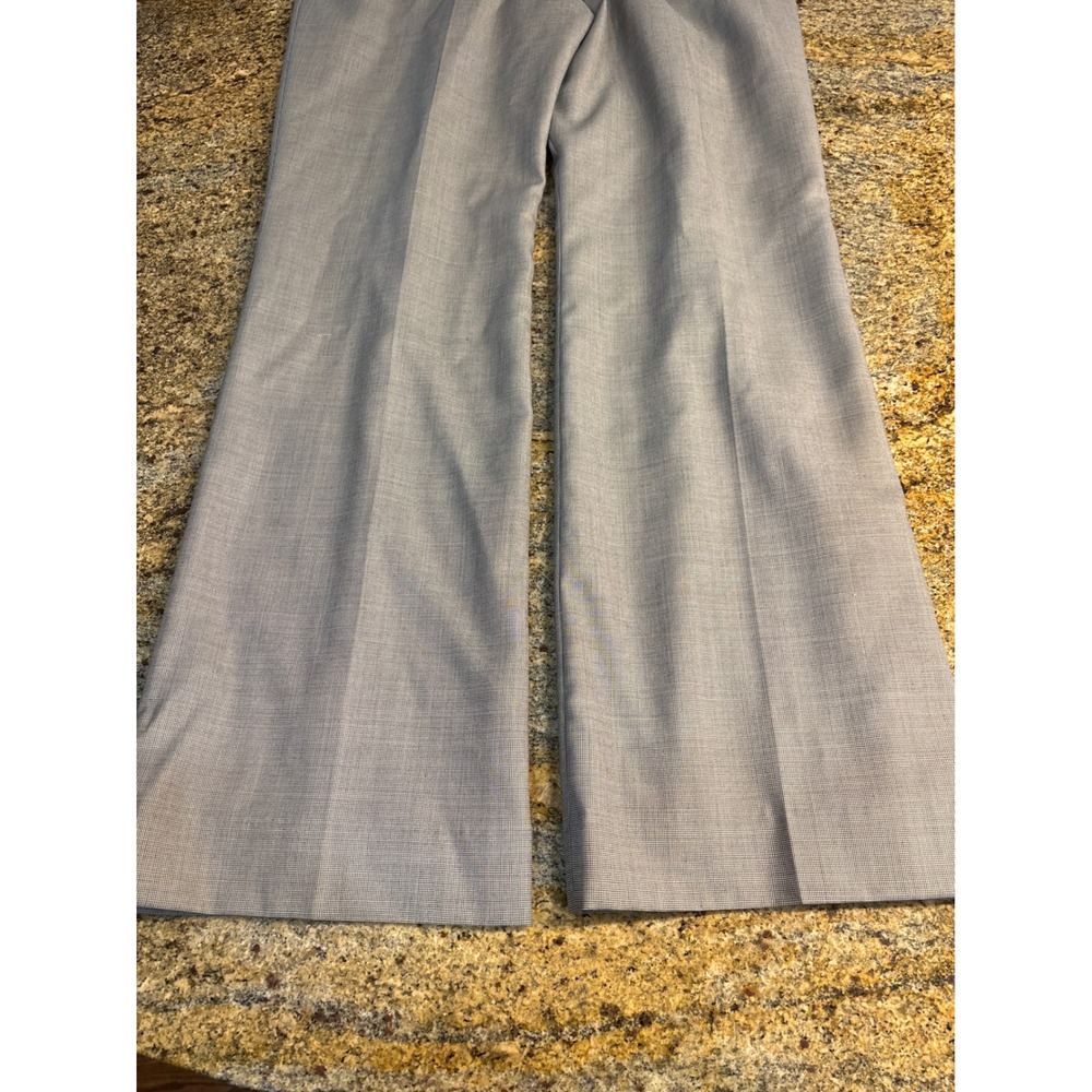 Anne Klein Suit Womens 6 Grey Micro Houndstooth Blazer Pants Set Wool Blend - Picture 15 of 15